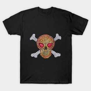 Skull and crossbone set with diamond and fancy sapphire design. T-Shirt